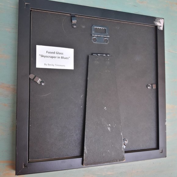 Art Glass Hand Blown Glass Artist Made Framed Wall Art Wall Hanging Fused Glass - Picture 11 of 16